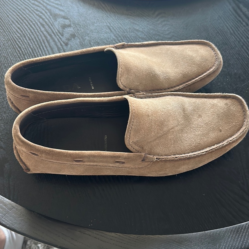 Prada Men's Suede Leather Loafers Shoes 8.5